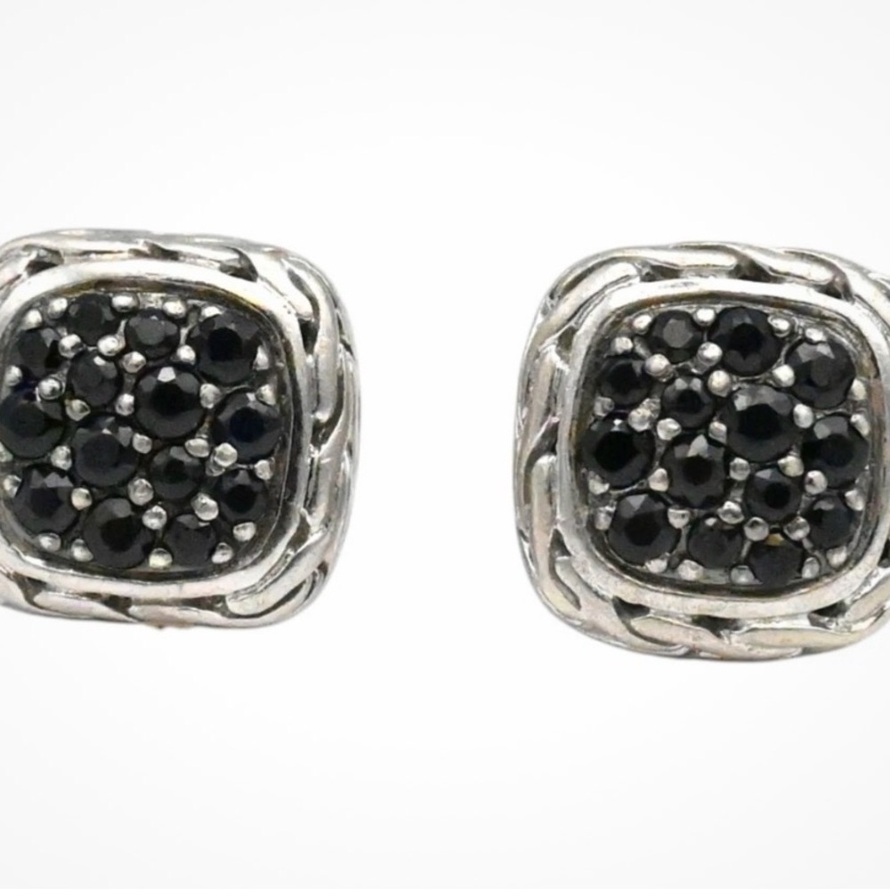 John Hardy Black Sapphire Pavé Earrings
